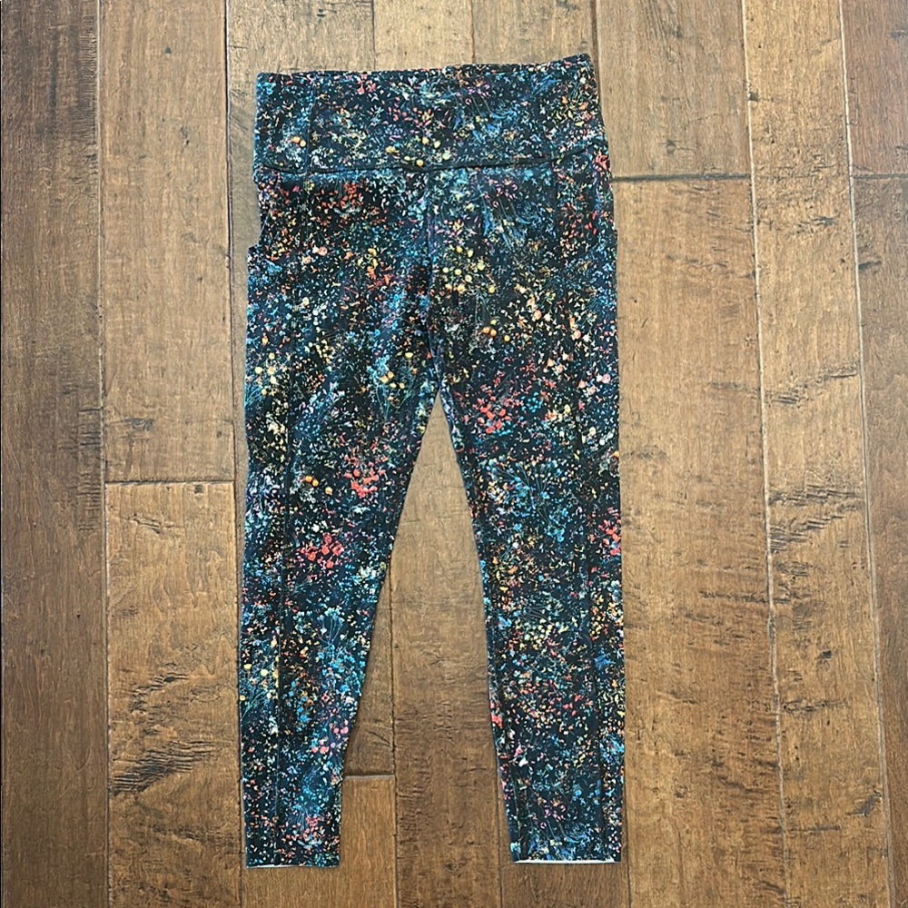 Lululemon Athletica Red and Blue Leggings High-Waisted Stretchy